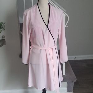 Vintage Nine & Co. Pastel Pink Semi-Sheer Robe